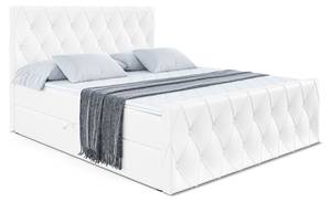 Boxspringbett - AMAY Hochglanz Weiß - Breite: 140 cm - H3