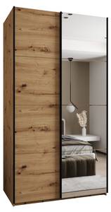 Armoire Lux 3 Noir - Imitation chêne - Largeur : 130 cm