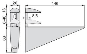 Bodenträger Halcón für Holz- oder Grau - Kunststoff - 14 x 4 x 20 cm
