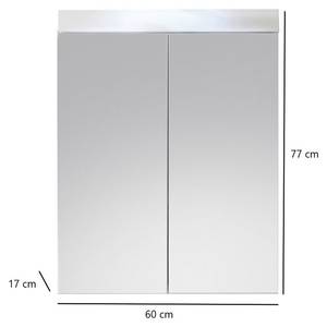 Spiegelschrank AmandaMando Weiß - Holz teilmassiv - 60 x 77 x 17 cm