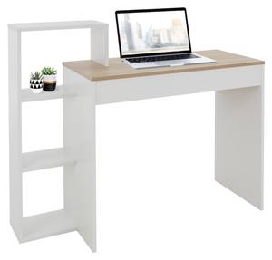 Schreibtisch mit Regal 110x72x40 cm Weiß - Massivholz