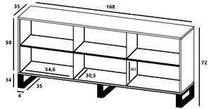 Sideboard APOLLO Schwarz - Eiche Wotan Dekor