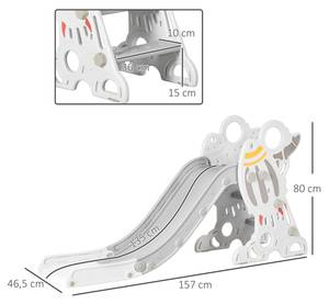 Kinderrutsche 331-035V00GY Grau - Kunststoff - 47 x 80 x 157 cm