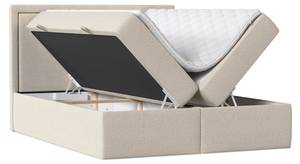 Premium Boxspringbett Jodan Stoff Baloo Steingrau - Breite: 162 cm