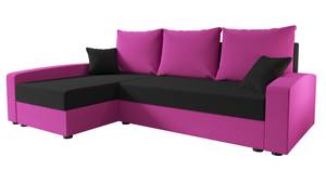 Ecksofa CHIEV Schwarz - Pink - Ecke davorstehend links