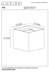 Wandleuchte Xio Braun - Metall - 10 x 10 x 10 cm