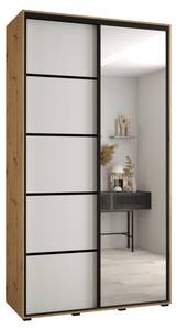 ARMOIRE À PORTES COULISSANTES DAVOS 5 Imitation chêne - Blanc - Largeur : 130 cm