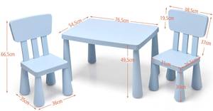 Kindersitzgruppe Kindertischgruppe Blau - Kunststoff - 55 x 50 x 77 cm