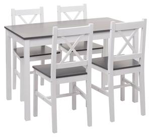 Esszimmer-Set F77 (5-teilig) Grau - Weiß