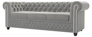 Sofa Karl 3-Sitzer Chesterfield Grau