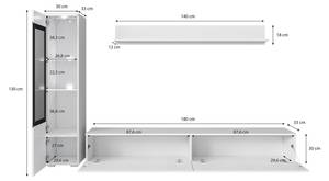 Wohnwand VERA 3-teilig Braun - Holzwerkstoff - 210 x 130 x 33 cm