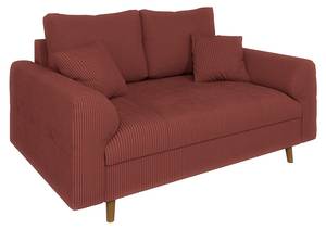 Sofa Neo 2-Sitzer Cord-Stoff Rubinrot