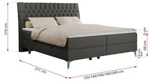 Boxspringbett MILEN Breite: 140 cm - H4 - Kunstleder