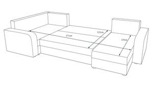 Ecksofa HEWLI-LONG Grau - Holzwerkstoff - 303 x 90 x 157 cm