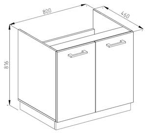 Spülenunterschrank R-Line 45859 Beton Dekor - Weiß