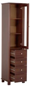 Armoire haute RETRO HC45 1D4D Marron - Bois manufacturé - Matière plastique - 45 x 180 x 36 cm