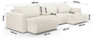 Ecksofa Krewitz U Beige