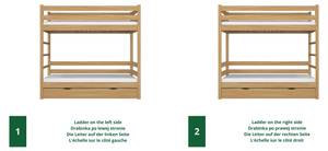 Etagenbett N03 mit Schublade Eiche - 100 x 190 cm