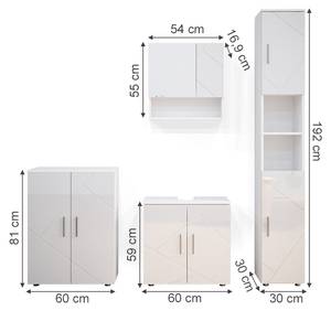 Salle de bain Irma blanc (4 éléments) Blanc brillant