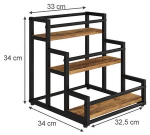 Stufenregal  Fyrk 49554 Schwarz - Braun - Holzwerkstoff - 33 x 34 x 34 cm