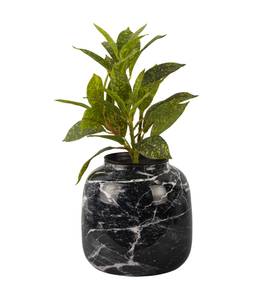 Vase Marble Look Schwarz - Metall - 18 x 17 x 18 cm