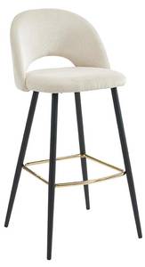 Tabouret de bar FINCHY Lot de 2 Blanc - Textile - 50 x 100 x 48 cm