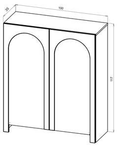 Buffet ARCO SB100 2D Blanc - Bois manufacturé - Matière plastique - 100 x 117 x 35 cm