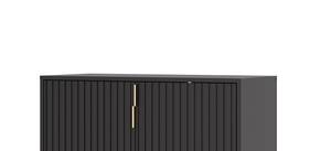 Buffet FLINN SB88 2D Noir - Bois manufacturé - Matière plastique - 88 x 86 x 40 cm