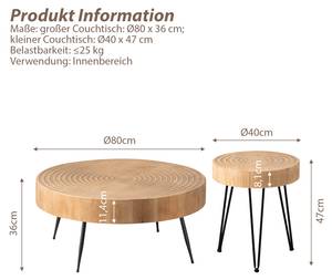 Couchtisch 2Set DCV080901,2er Set Holz