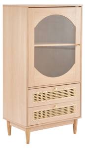 Highboard WoodyRattan Ⅳ- Beige - Holzwerkstoff - Kunststoff - 60 x 120 x 40 cm