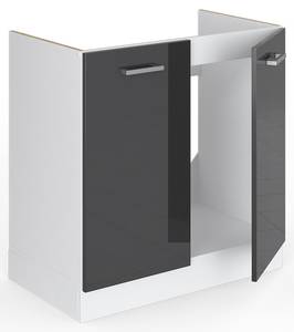 Meuble sous évier R-Line Anthracite brillant - Blanc