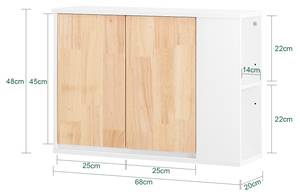 Hängeschrank BZR144-WN Weiß - Holzwerkstoff - 68 x 48 x 20 cm