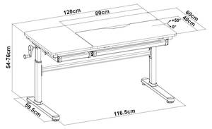 Bureau pour enfant Sauda Rose foncé - Blanc