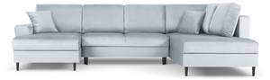 U-Form-Schlafsofa + Box MOGHAN Hellblau