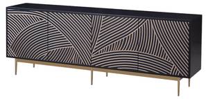 Tv lowboard STILIG RTV200 4D Blau - Holzwerkstoff - Kunststoff - 200 x 72 x 40 cm