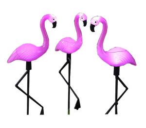Gartenfigur Design Solarstecker Flamingo Pink - Kunststoff - 18 x 53 x 6 cm