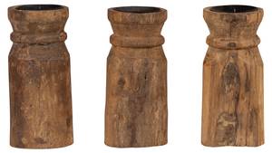 Kerzenleuchter Krul (3er Set) Beige - Holzwerkstoff - 8 x 20 x 8 cm