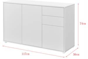 Sideboard Paarl Weiß - Holzwerkstoff - 117 x 74 x 36 cm