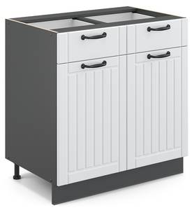 Meuble cuisine Fame-Line 36054 Anthracite - Blanc neige