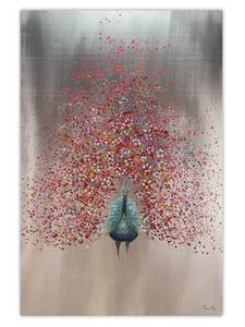 Acrylbild handgemalt Vogel des Frühlings Pink - Massivholz - Textil - 80 x 120 x 4 cm