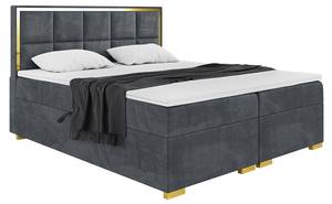 Boxspringbett Dani Gold Dunkelgrau - 140 x 214 cm - H3