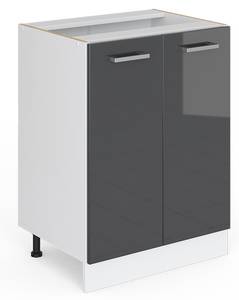 Meuble bas de cuisine R-Line 29238 Anthracite brillant - Blanc