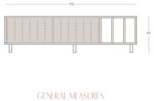 TV-Lowboard Gavina Massivholz - Holzart/Dekor - 170 x 45 x 35 cm