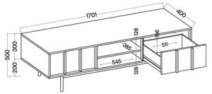 TV-Lowboard NEKSTO Braun - Holzwerkstoff - 170 x 50 x 40 cm