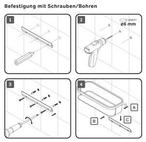 Duschkorb mit Wandhalterung Func Silber