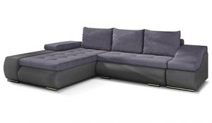 Ecksofa ONTARTO Grau - Violett - Ecke davorstehend links