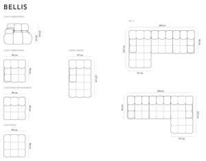 modulares Ecksofa BELLIS 4 Sitzplätze Hochglanz Nachtblau