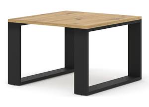 Table basse LUCA 60x60x40 Beige - Noir - Bois manufacturé - Matière plastique - 60 x 40 x 60 cm