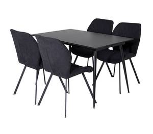 Essgruppe Silar 13 (5-teilig) Schwarz - Massivholz - 90 x 76 x 120 cm