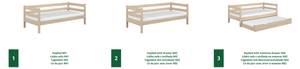 Tagesbett N01 mit Schublade Eiche Hell - 80 x 190 cm